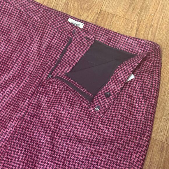L’Agence Livvy Wool Blend Houndstooth Trouser in Metallic Pink and Black Size 18 - Picture 8 of 15